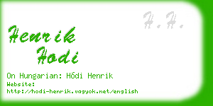 henrik hodi business card